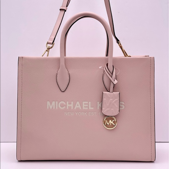 Michael Kors MK Mirella Medium Pebbled Leather Tote Bag - Picture 10 of 12